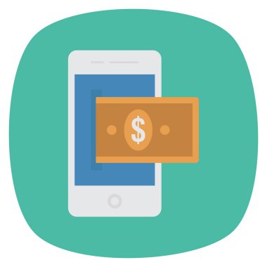 İş ve yönetim dairesi ikonu. akıllı telefon ve dolar