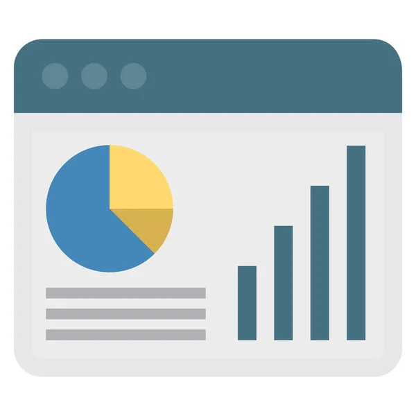 Business Management Flat Ikon Chart Jelentés — Stock Vector