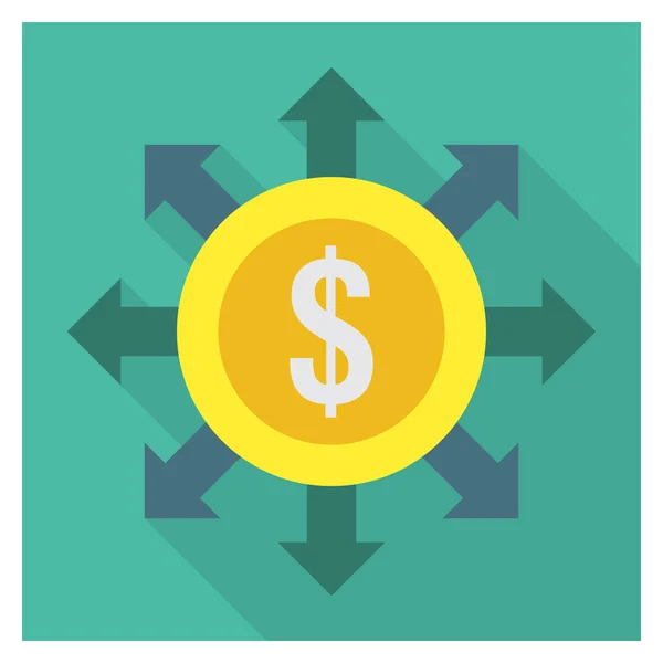 Business Management Flat Icon Voor Bedrijf Geld — Stockvector