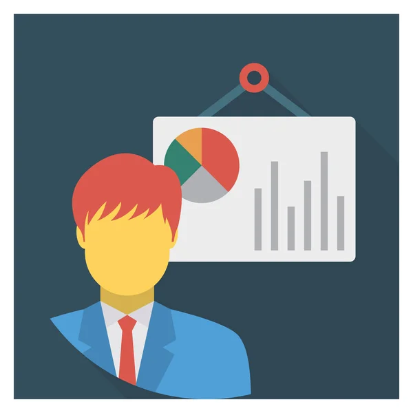 Business Management Icono Plano Para Gráfico Informe — Vector de stock