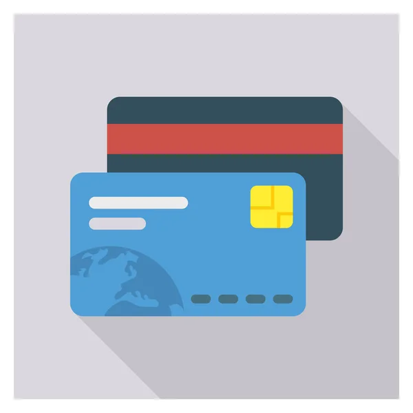 Business Management Flat Εικονίδιο Για Την Πληρωμή Κάρτα — Διανυσματικό Αρχείο