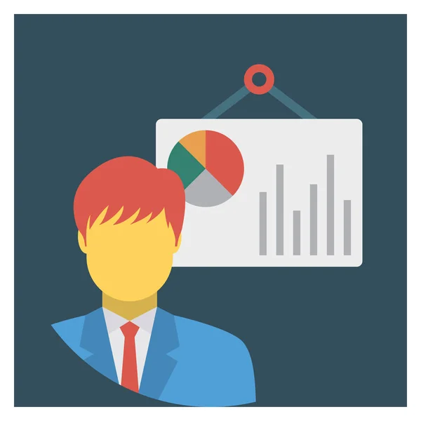 Business Management Płaska Ikona Grafiki Raportu — Wektor stockowy