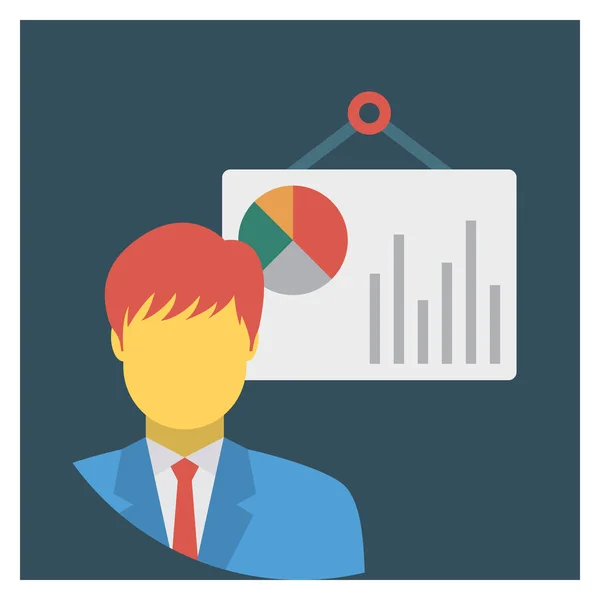 Business Management Icono Plano Para Gráfico Informe — Vector de stock