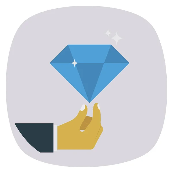 Business Management Iconos Planos Para Diamante Piedra — Archivo Imágenes Vectoriales