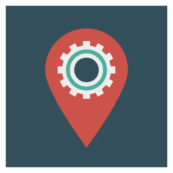 Business Management Flat Icon Map Setting — 스톡 벡터