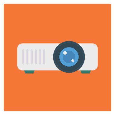 Projektör & sunumu için İş Yönetimi Düz simgesi 