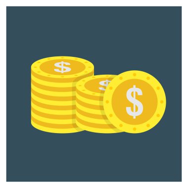 Sikkeler ve para birimi için İş Yönetimi Düz simgesi 