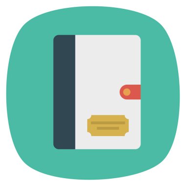 İş ve yönetim dairesi ikonu. not defteri 