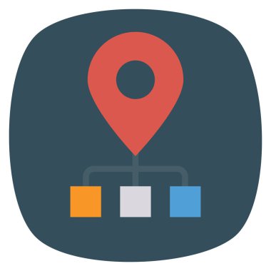 Konum & pin için İş Yönetimi Düz simgesi