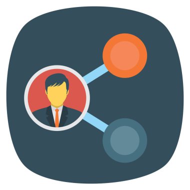 Bağlantı & çalışanı için İş Yönetimi Düz simgesi