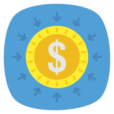 Para birimi ve para için İş Yönetimi Düz simgesi 