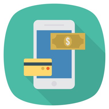 Çevrimiçi & kredi için İş Yönetimi Düz simgesi