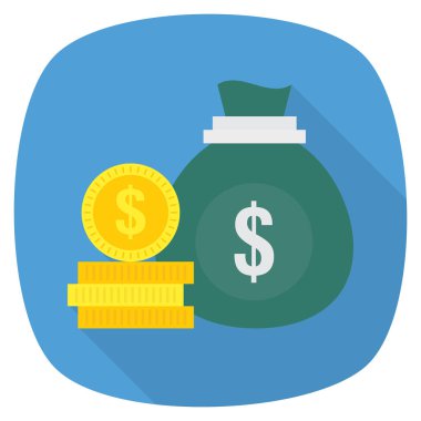 Çuval & sikkeler için İş Yönetimi Düz simgesi 