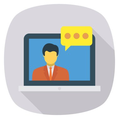 İş ve yönetim dairesi ikonu. sohbet