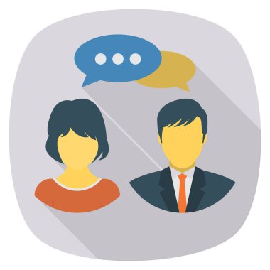 İş ve yönetim dairesi ikonu. sohbet