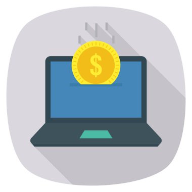 Çevrimiçi & dolar için İş Yönetimi Düz simgesi