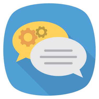 Metin & kabarcığı için İş Yönetimi Düz simgesi 