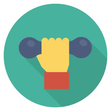 Vücut geliştirme için sağlık & Fitness düz simgesi 