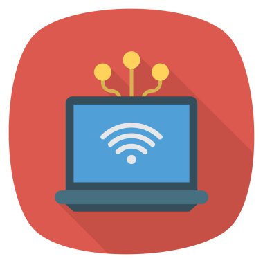 Bilgisayar & wifi için İş Yönetimi Düz simgesi 