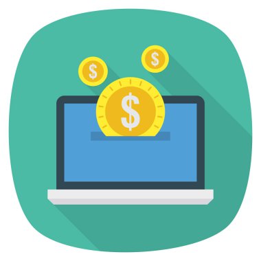 Çevrimiçi & bilgisayar için İş Yönetimi Düz simgesi 