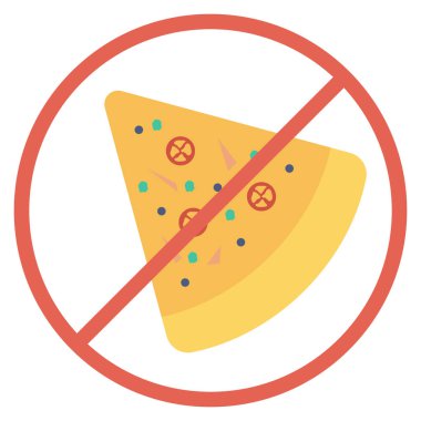 Fast food için sağlık & fitness düz simgesi & izin verilmiyor