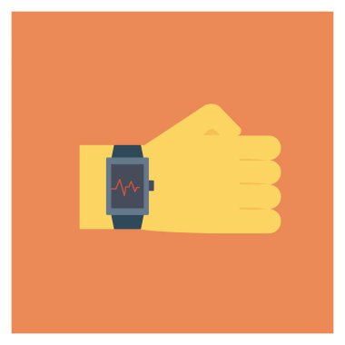 İzleme & el için sağlık & Fitness düz simgesi 