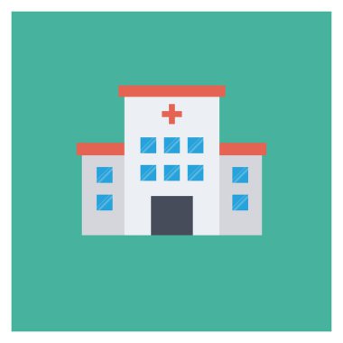 Klinik inşaatı için sağlık & Fitness düz simgesi 