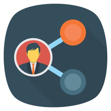 Bağlantı & çalışanı için İş Yönetimi Düz simgesi