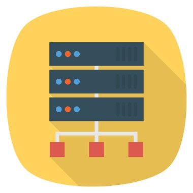 Veritabanı ve veri merkezi için İş Yönetimi Düz simgesi 