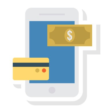 Çevrimiçi & kredi için İş Yönetimi Düz simgesi