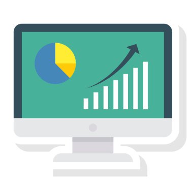 Grafik & çizelgesi için İş Yönetimi Düz simgesi
