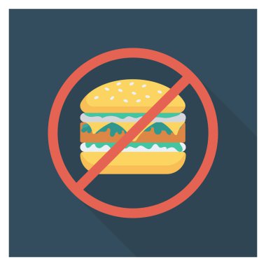 Yasak & durma için sağlık & Fitness düz simgesi