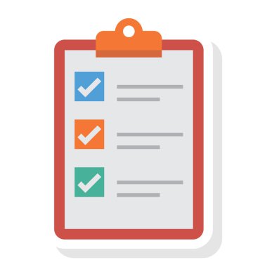 Görev listesi ve işaret listesi için İşletme Yönetimi Düz simgesi 