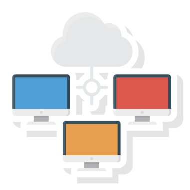 Bağlantı & bulut için İş Yönetimi Düz simgesi