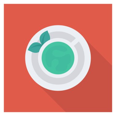 Çay ve fincan için sağlık & fitness düz simgeleri 