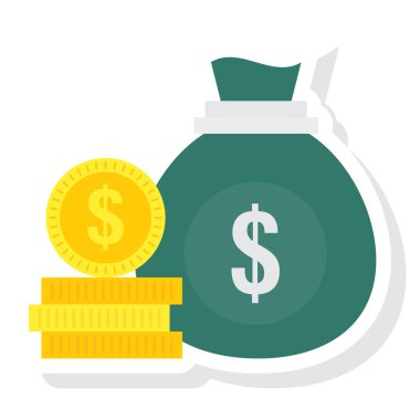 Çuval & sikkeler için İş Yönetimi Düz simgesi 