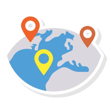 İğne & Dünya için İş Yönetimi Düz simgesi 