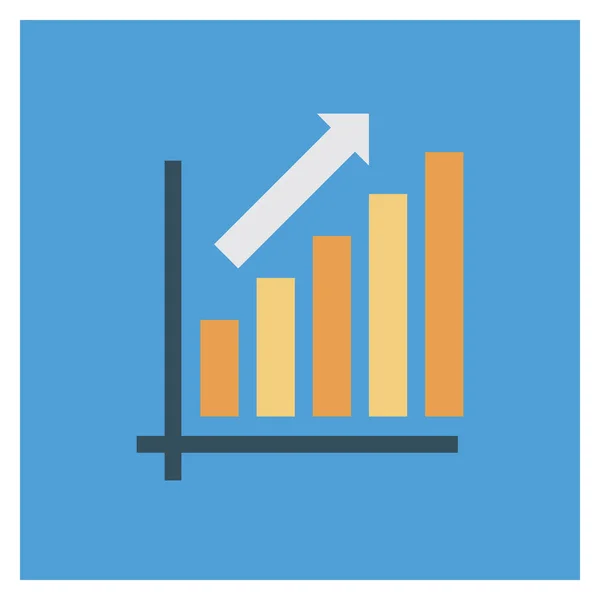 Business Management Icona Piatta Aumento Grafico — Vettoriale Stock