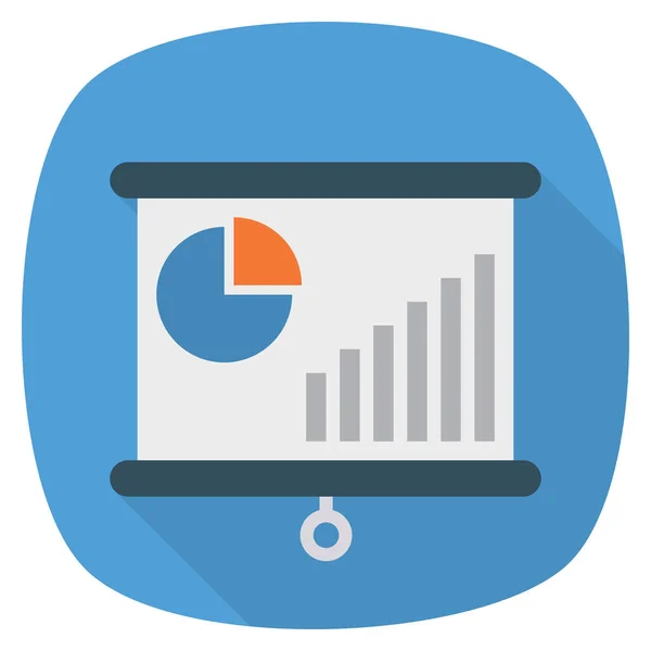 Ícone Negócios Gestão Plana Gráfico —  Vetores de Stock