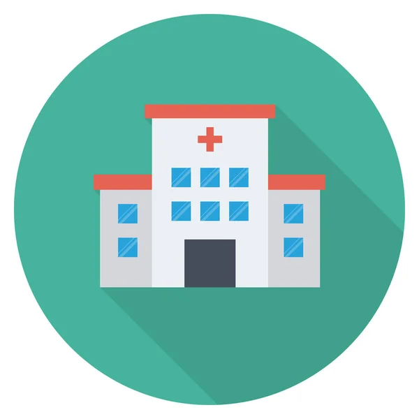 Health Fitness Flat Icon Clinic Building — ストックベクタ