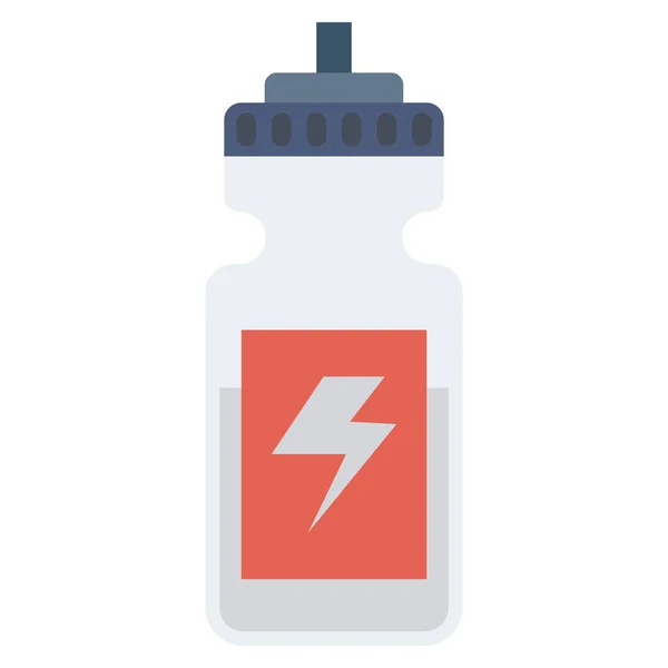 Gesundheit Fitness Flach Ikone Für Flasche Energie — Stockvektor