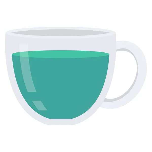 Health Fitness Flat Icon Tea Cup — ストックベクタ