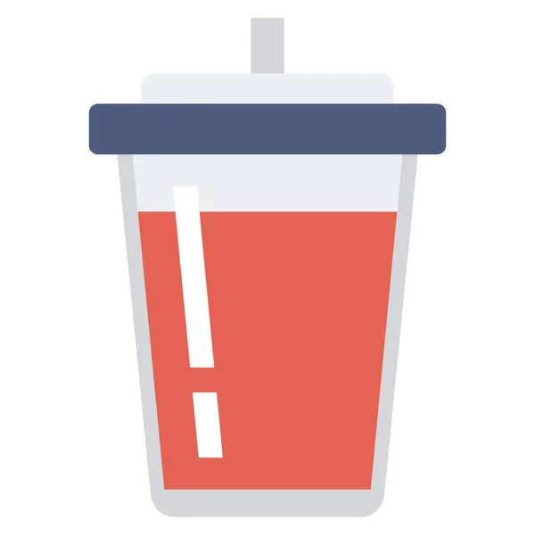 健康与健康玻璃杯和饮料的扁平图标 — 图库矢量图片
