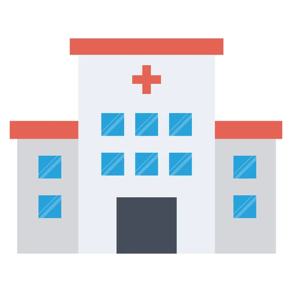 Health Fitness Flat Icon Clinic Building — ストックベクタ