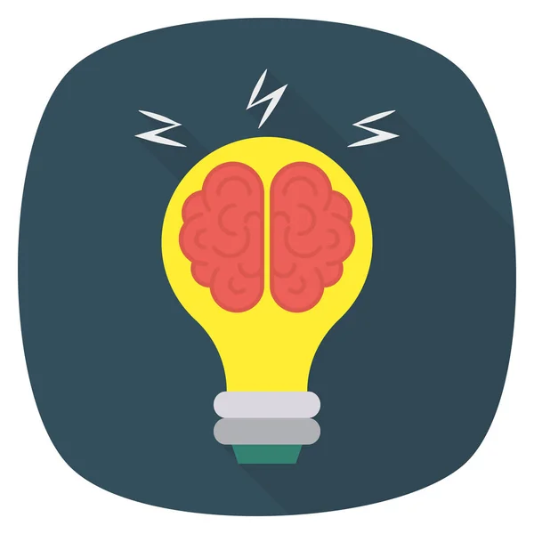Gestion Entreprise Icône Plate Pour Créatif Ampoule — Image vectorielle