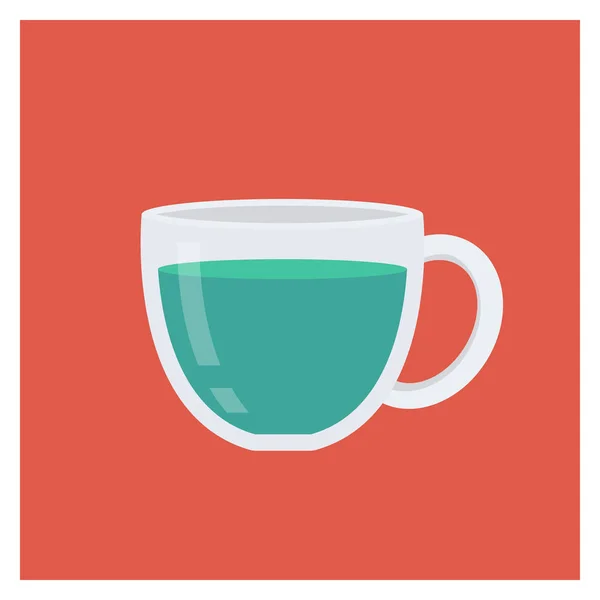 Здоров Фітнес Плоский Значок Чаю Чашки — стоковий вектор