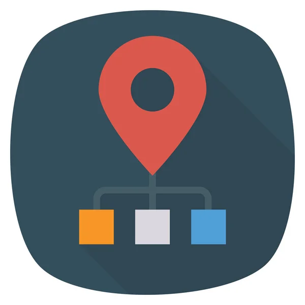 Business Management Flat Icon Location Pin — Stockový vektor