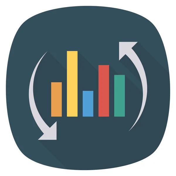Business Management Flat Εικονίδιο Για Διάγραμμα Στατιστικά Στοιχεία — Διανυσματικό Αρχείο