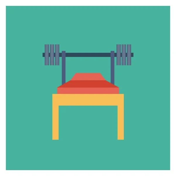 Health Fitness Flat Icon Barbell Weight — Stock Vector