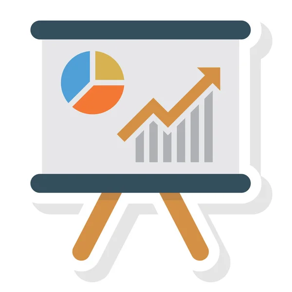 Business Management Flat Icon Voor Board Graph — Stockvector